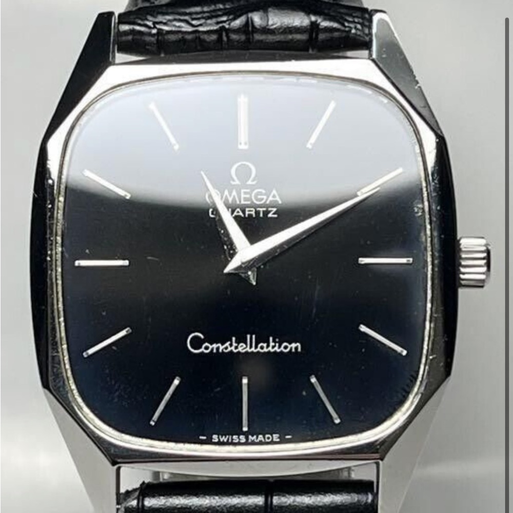Omega Constellation Quartz Cal. 1330 34mm Vintage Black Dial Watch - Swiss Made